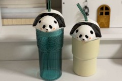 三浅 SANQ 趴趴熊猫玻璃杯随行杯