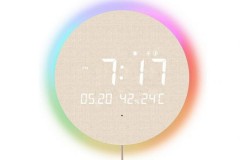 mooas 木质满月极光静音数字挂钟