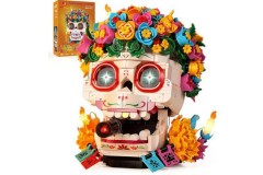 JMBricklayer Calavera 鲜花骷髅拼插积木