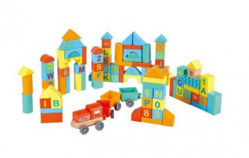 Hape 智趣乐园火车积木套