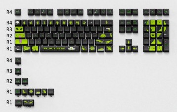 Thekapco x RipnDip 中指猫联名款吐舌头外星人主题键帽