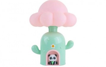 月下猫 熊猫仔仔仙人掌小屋夜灯