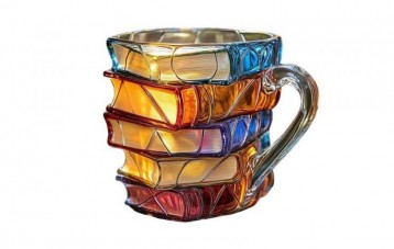 Luxury Flowers 彩绘书本咖啡杯