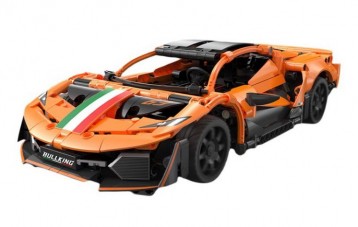 咔搭 CADA 双鹰积木炽橙狂影拼装积木跑车模型