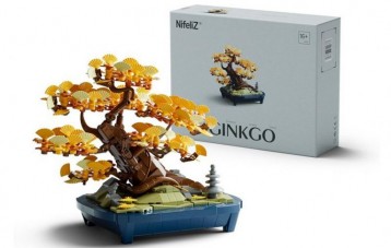 Nifeliz Ginkgo 秋日银杏树盆景拼插积木