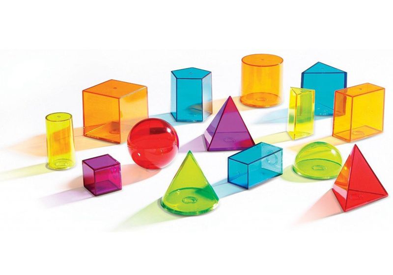 Gekleurde doorzichtige geometrische vormen en figuren - Set van 498 - Rijgen - Blokken